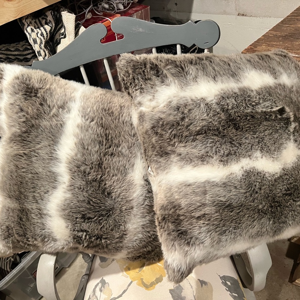 Fox fur pillows